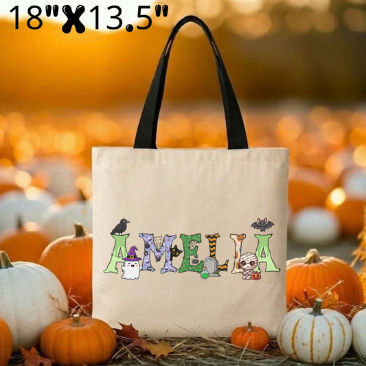 Custom Halloween Trick-or-Treat Tote Bag