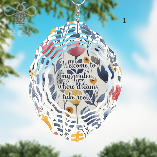 Custom Photo & Floral Wind Spinner – 8" Aluminum Personalized Gift