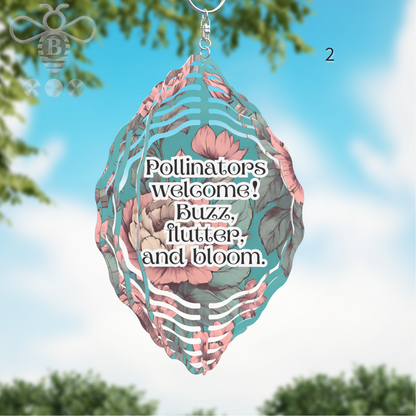 Custom Photo & Floral Wind Spinner – 8" Aluminum Personalized Gift