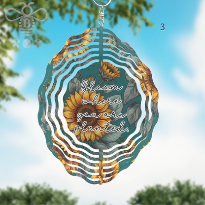 Custom Photo & Floral Wind Spinner – 8" Aluminum Personalized Gift