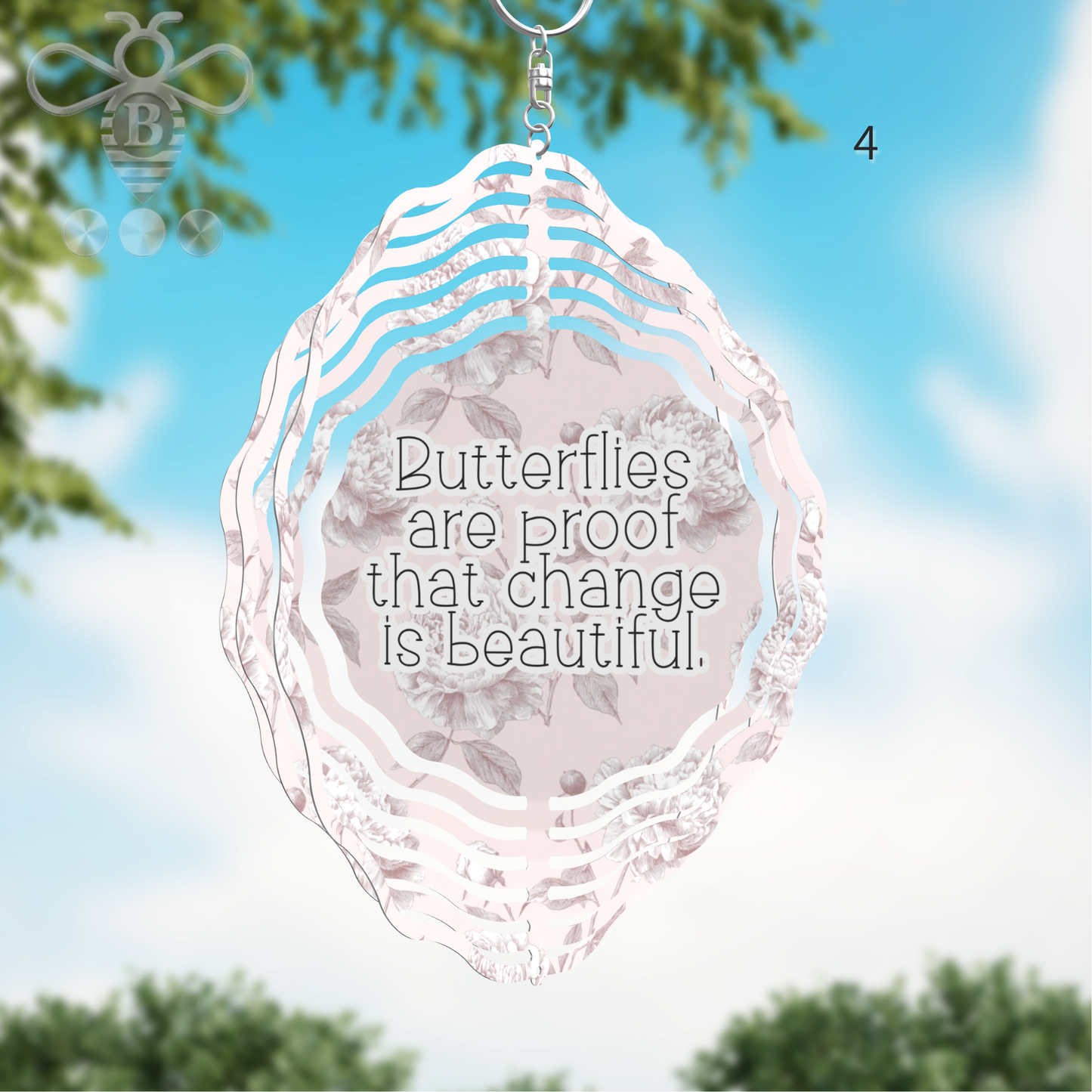 Custom Photo & Floral Wind Spinner – 8" Aluminum Personalized Gift