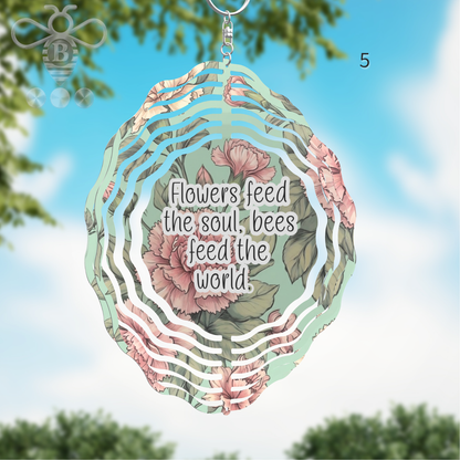 Custom Photo & Floral Wind Spinner – 8" Aluminum Personalized Gift