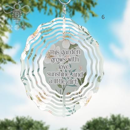 Custom Photo & Floral Wind Spinner – 8" Aluminum Personalized Gift