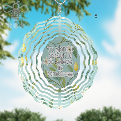 Custom Photo & Floral Wind Spinner – 8" Aluminum Personalized Gift