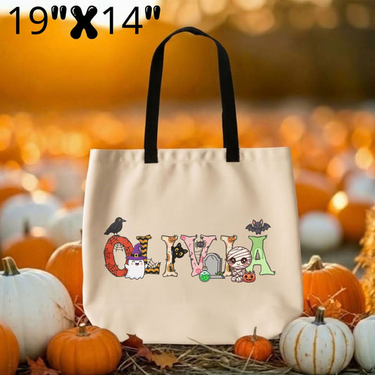 Custom Halloween Trick-or-Treat Tote Bag