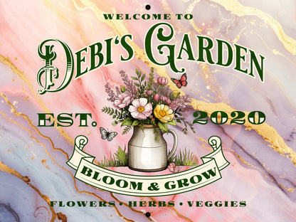 Personalized Aluminum Garden Wall Sign –Name & Date