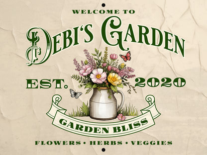 Personalized Aluminum Garden Wall Sign –Name & Date