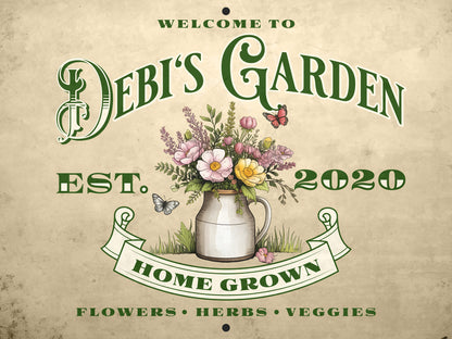 Personalized Aluminum Garden Wall Sign –Name & Date