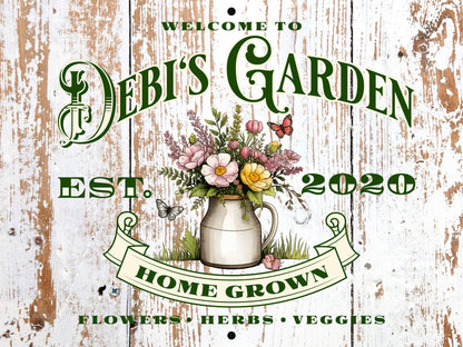 Personalized Aluminum Garden Wall Sign –Name & Date