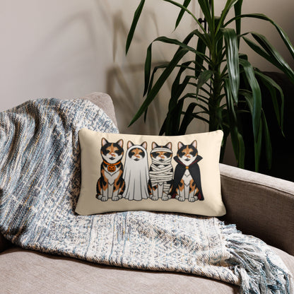 Custom Halloween Pillow Featuring Your Pet – 1–4 Pets, Mix & Match Costumes