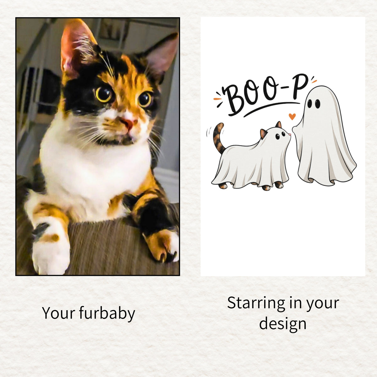 Custom Halloween Ghost Lumbar Pillow Case Starring Your Pet – “Boo‑p” Design