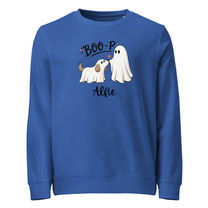 Custom Halloween Ghost Sweatshirt Starring Your Pet – “Boo‑p” Design