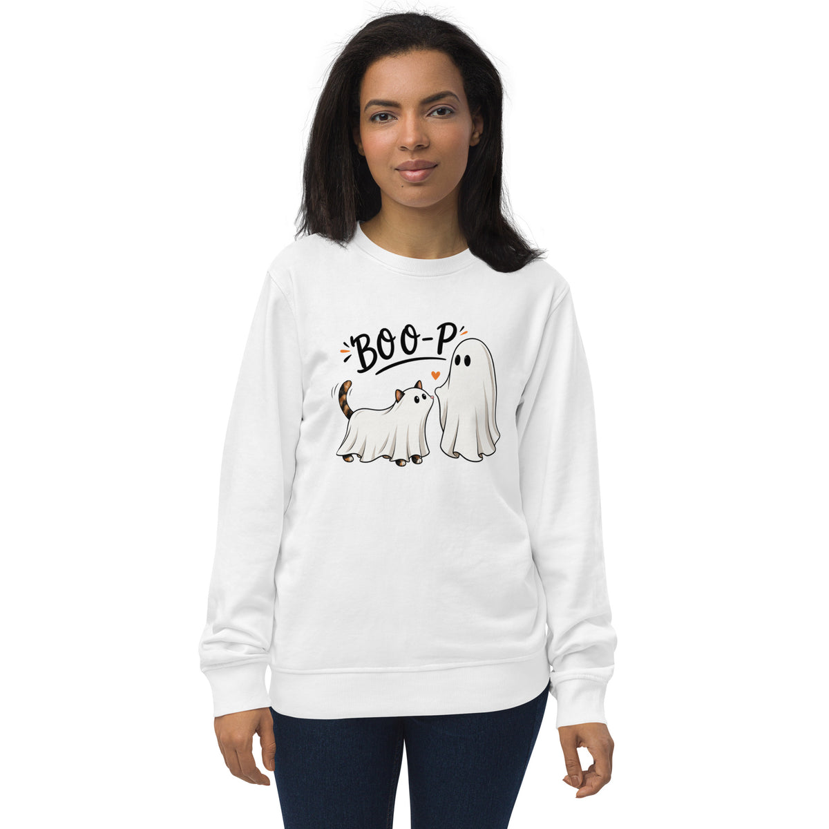 Custom Halloween Ghost Sweatshirt Starring Your Pet – “Boo‑p” Design