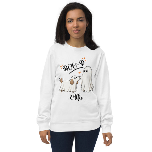 Custom Halloween Ghost Sweatshirt Starring Your Pet – “Boo‑p” Design