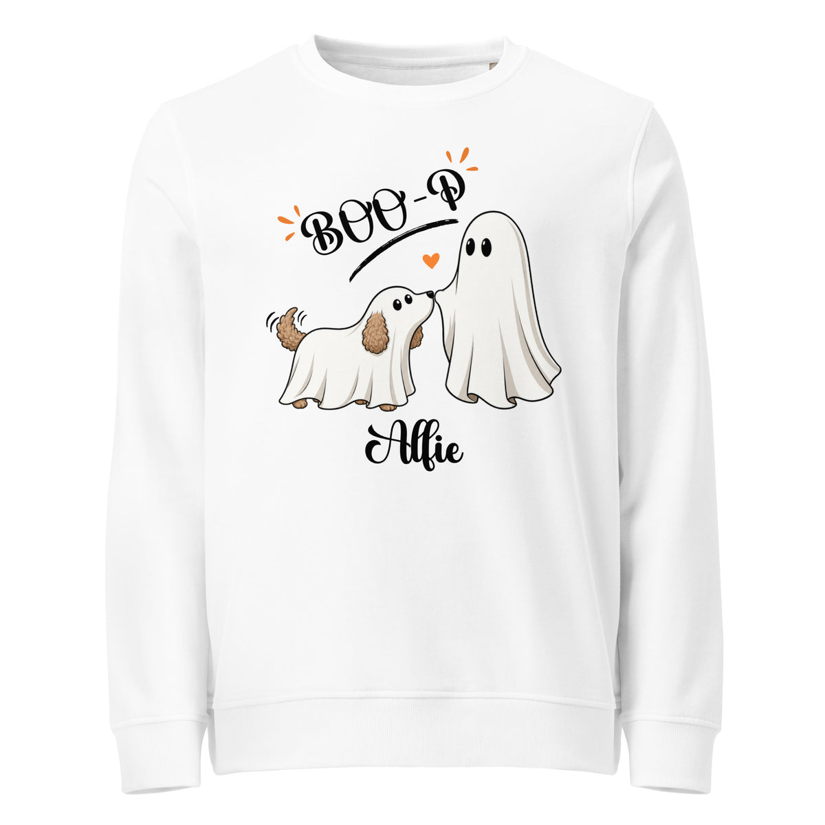 Custom Halloween Ghost Sweatshirt Starring Your Pet – “Boo‑p” Design