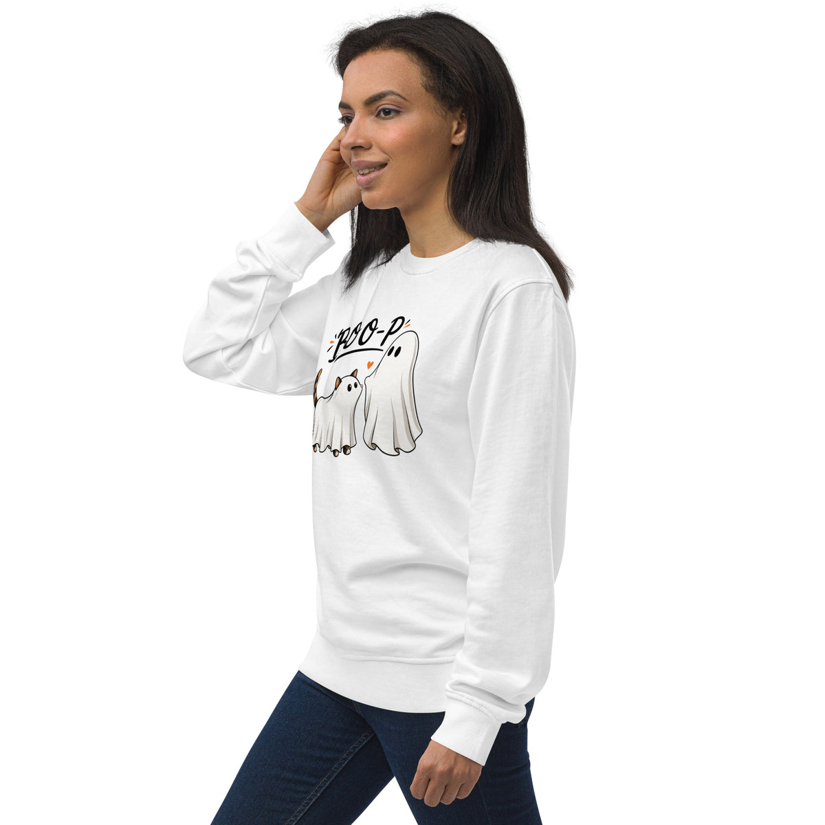 Custom Halloween Ghost Sweatshirt Starring Your Pet – “Boo‑p” Design