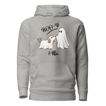 Custom Halloween Ghost Hoodie Sweatshirt Starring Your Pet – “Boo‑p” Design