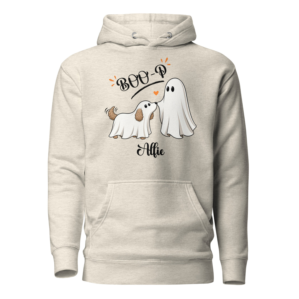Custom Halloween Ghost Hoodie Sweatshirt Starring Your Pet – “Boo‑p” Design