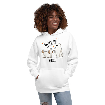 Custom Halloween Ghost Hoodie Sweatshirt Starring Your Pet – “Boo‑p” Design