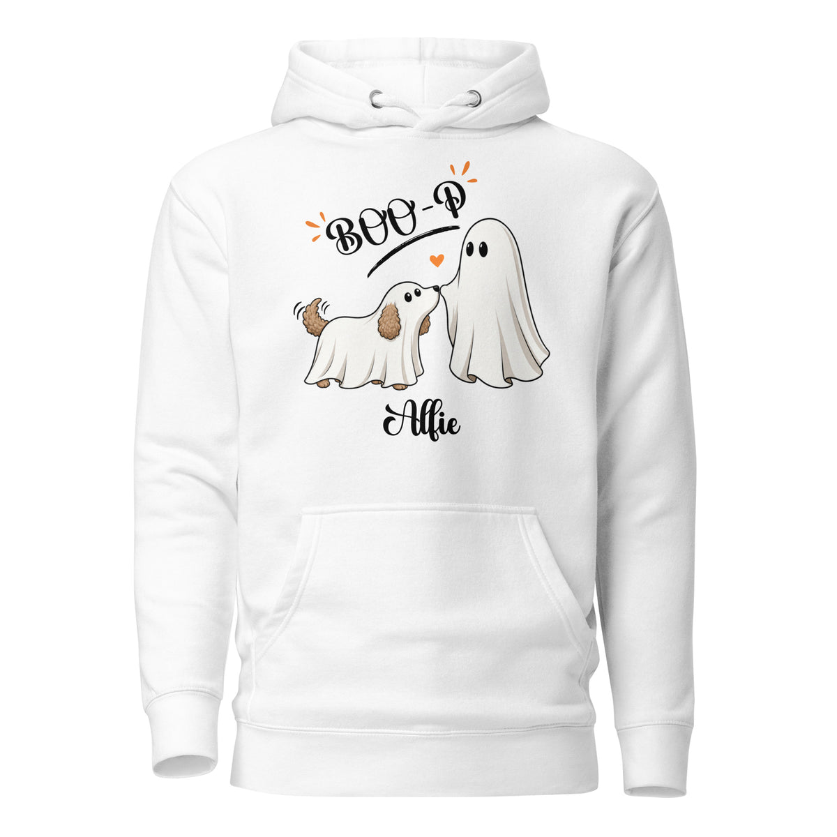 Custom Halloween Ghost Hoodie Sweatshirt Starring Your Pet – “Boo‑p” Design