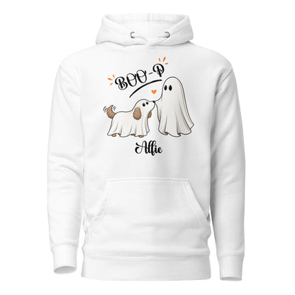 Custom Halloween Ghost Hoodie Sweatshirt Starring Your Pet – “Boo‑p” Design