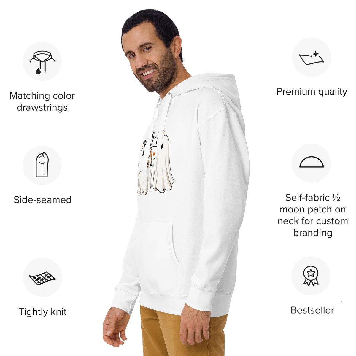 Custom Halloween Ghost Sweatshirt Starring Your Pet – “Boo‑p” Design